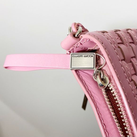 Elliott Lucca Pink Woven Leather Shoulder Purse - Picture 9 of 13
